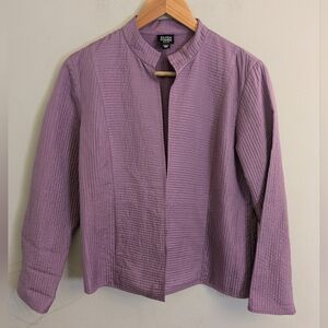 Eileen Fisher Purple Silk Open Cardigan Size PM